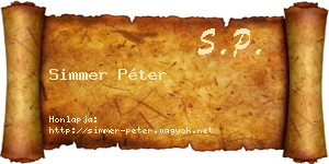 Simmer Péter névjegykártya
