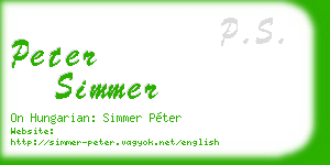 peter simmer business card